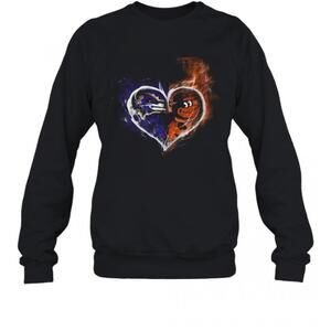 Heart Baltimore Ravens And Baltimore Orioles T-Shirt